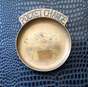 vintage brass pocket change dish