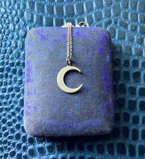 Witchy Crescent Moon Charm Necklace 