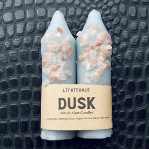 dusk natural dyed witchy beeswax candles with salt 