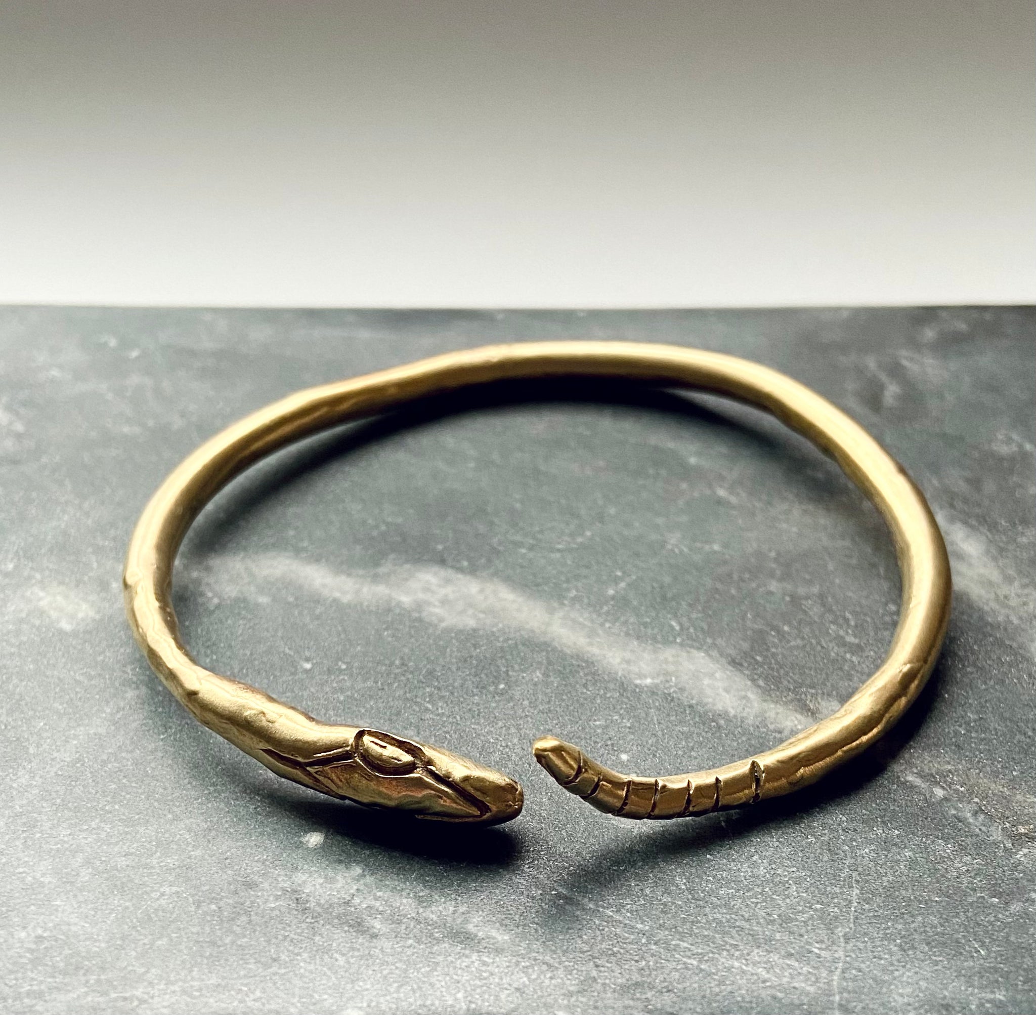 serpentine handmade hand carved lost wax brass cast snake bracelet