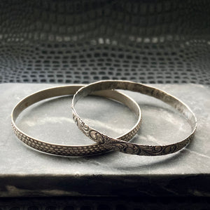 pair of vintage silver bangles stacking bracelets