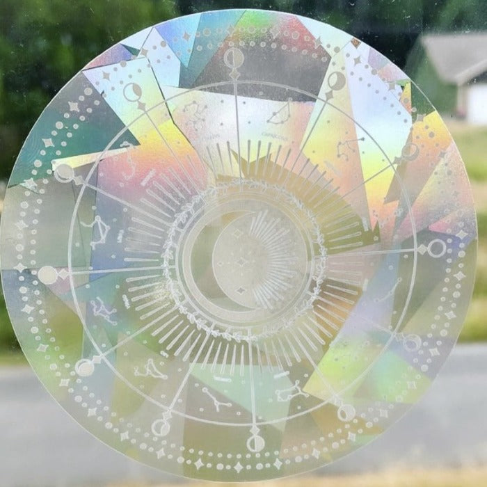 zodiac astrology wheel sun catcher rainbow maker sticker