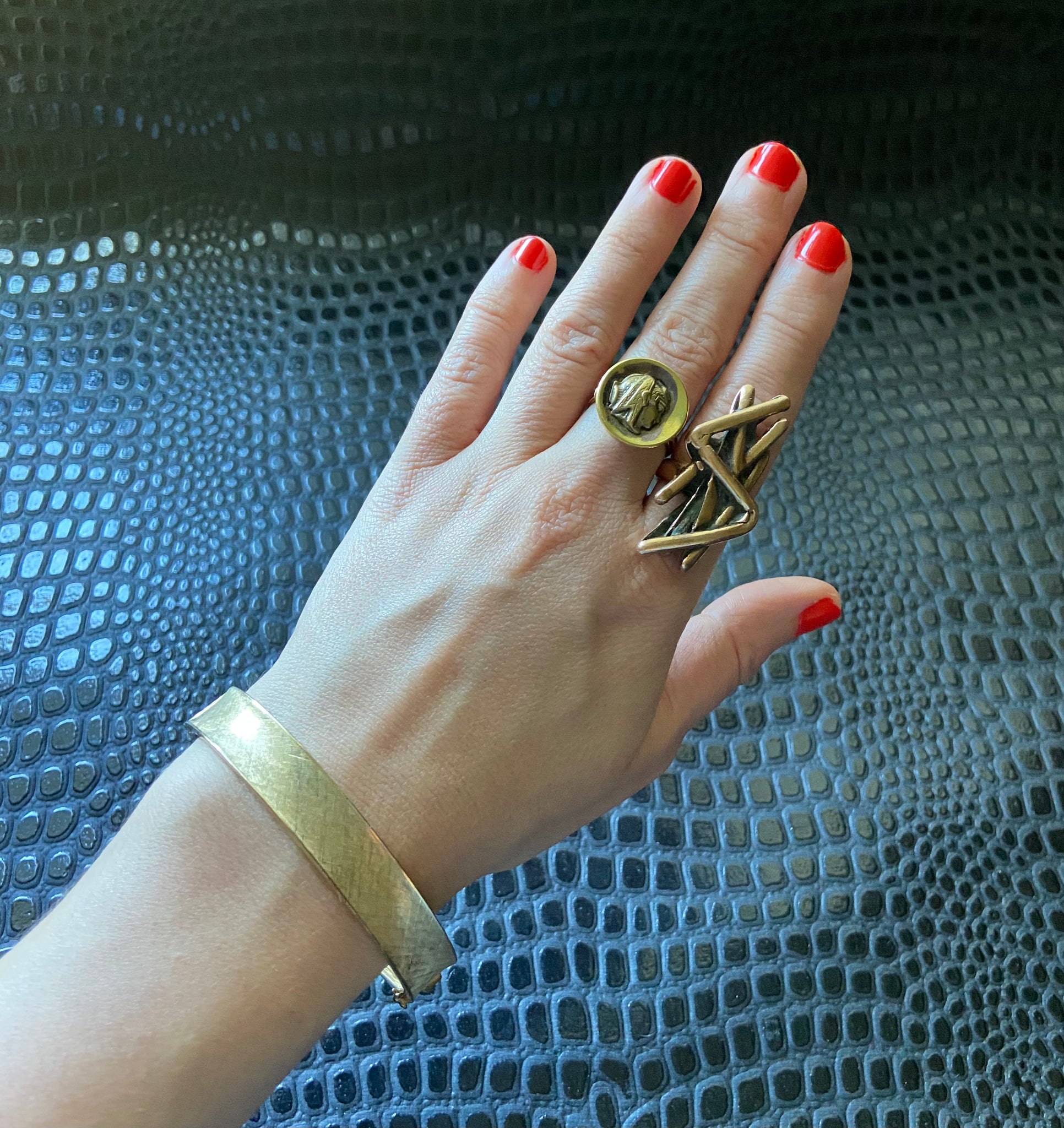 vintage gold filled bangle stacking bracelet