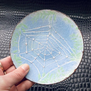 Vintage Enamel Spiderweb Dish