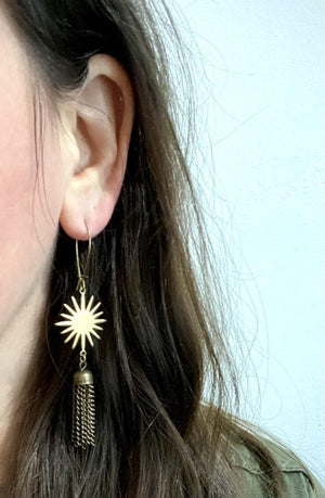 Handmade Sun Tassel Earrings