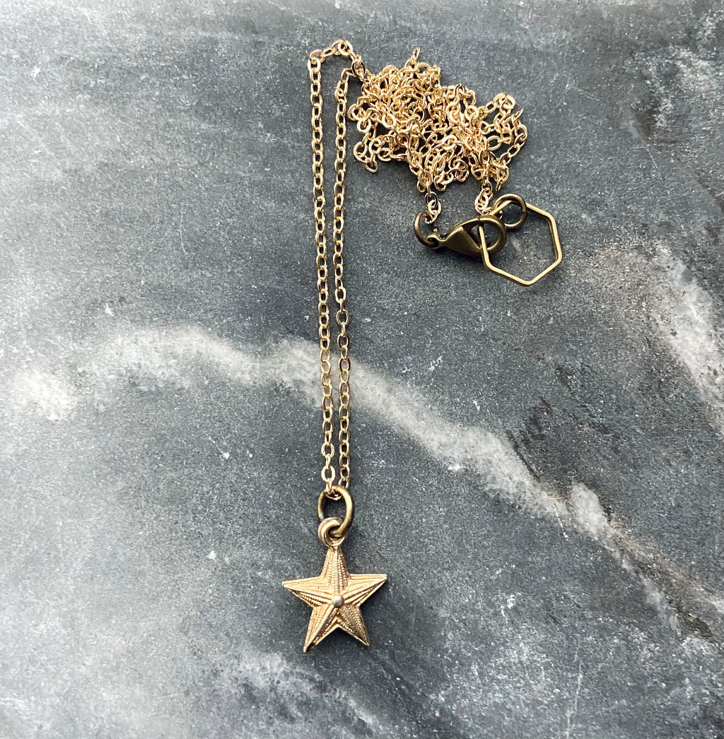 Vintage star charm necklace celestial jewelry