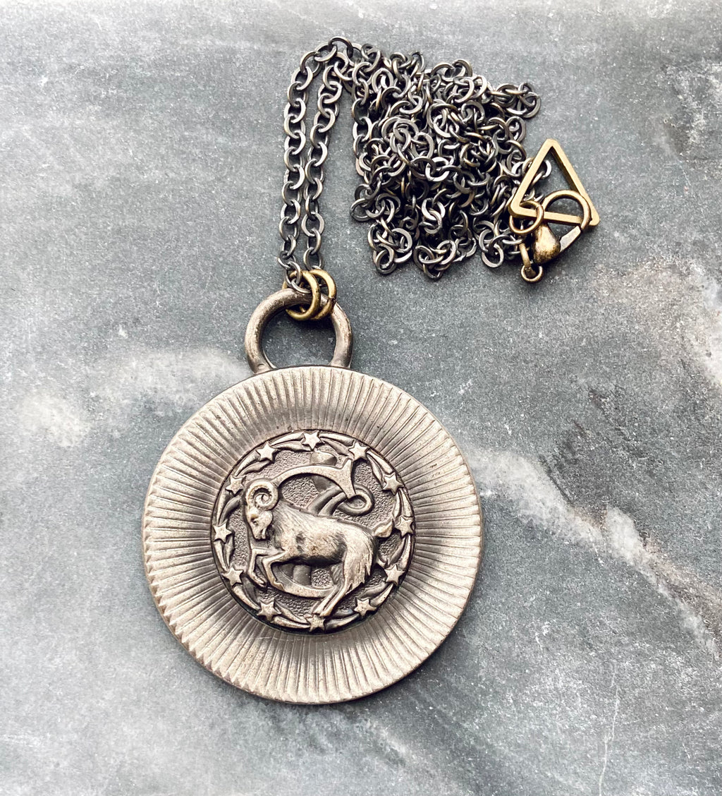 vintage capricorn necklace zodiac jewelry