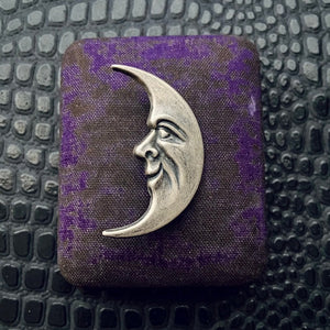 vintage man in the moon celestial brooch pin