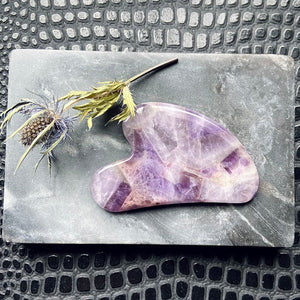 amethyst crystal gua sha facial tool