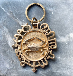 vintage cancer zodiac astrology keychain